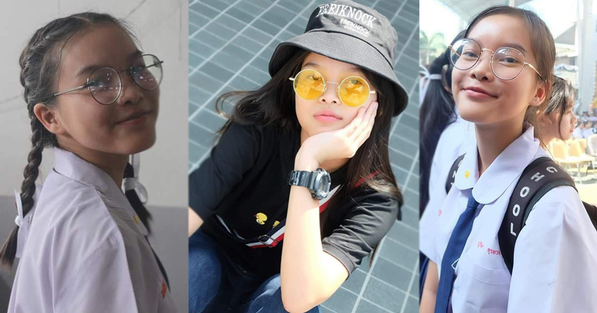Cute glasses schoolgirl gives an insane blowjob